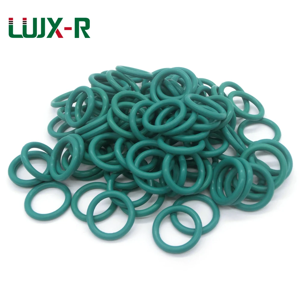 

LUJX-R 10pcs 2mm Green Oil Seal O-Ring FKM Sealing Ring Gasket OD7/8/9/11.5/12/13/14/16/18/20.5-72mm O Ring Seal