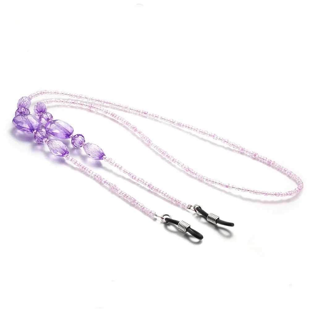 1pc/lot Fashin Purple Heart Beads Eyeglass Chain Sunglasses Neck Cord Holder Plastic beads Eyeglass Lanyard