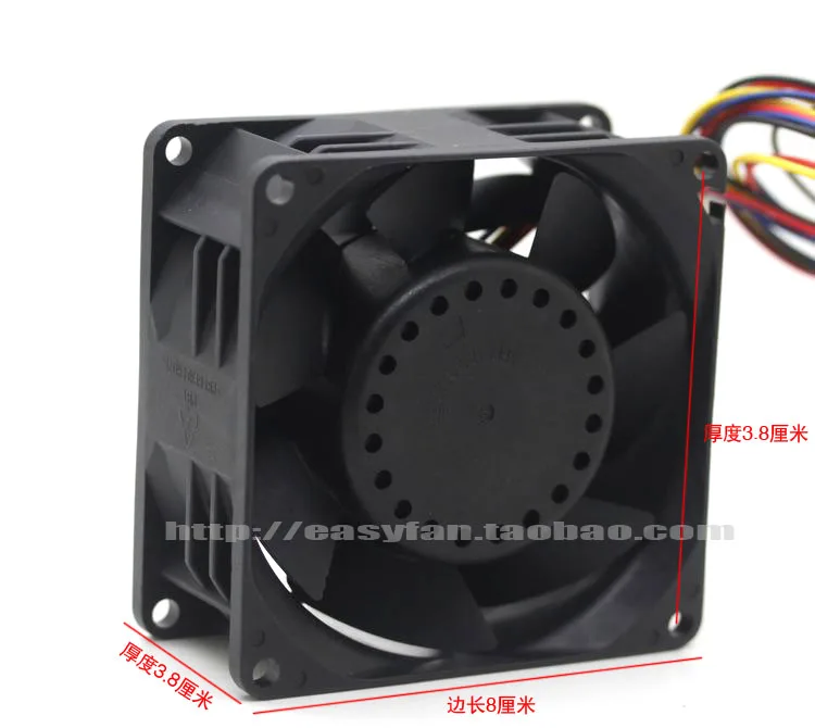 Delta Electronics PFR0812XHE 9H98 DC 12V 4.90A 80x80x38mm Server Cooling Fan