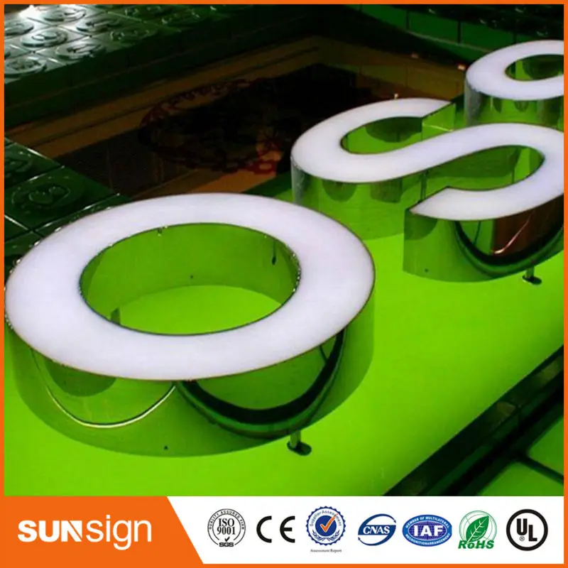 Merk Winkel Frontlit Led Logo Bewegwijzering Hoge Lichtgevende Frontlit Acryl Logo Teken