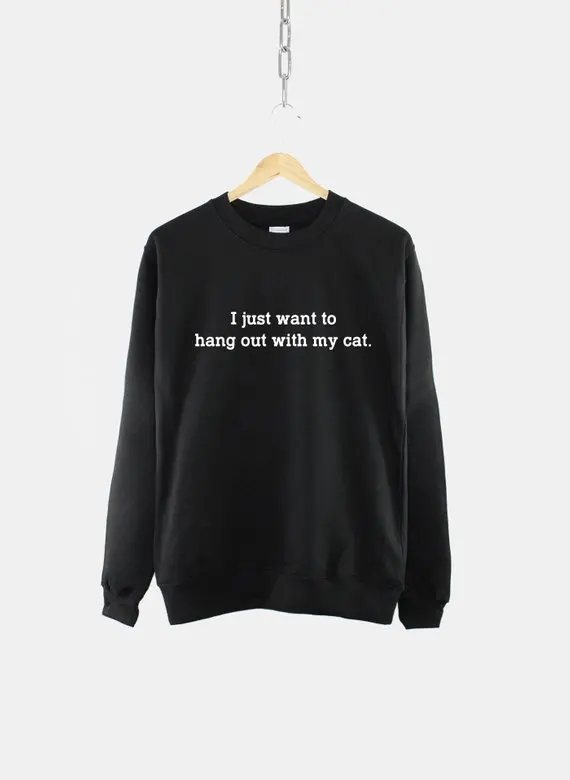 Sugarbaby I Just Want To Hang Out With My Cat Women's Cat Math Sweatshirt  Cat Lover Gift Cats Are Greater Than People Jumper