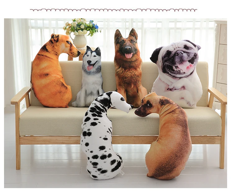 50cm Nette Simulation Hund Plüsch Spielzeug 3D Druck Stofftier Hund Plüsch Kissen Gefüllte Cartoon Kissen Kinder Puppe Hause decro Geschenk – Detail 1