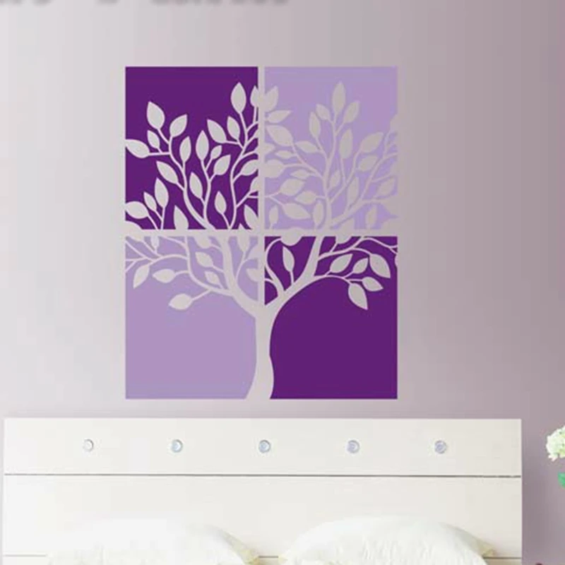 Eco-friendly hand painted trees wall mural art stickers removable vinyl home decoration wall decals stickers