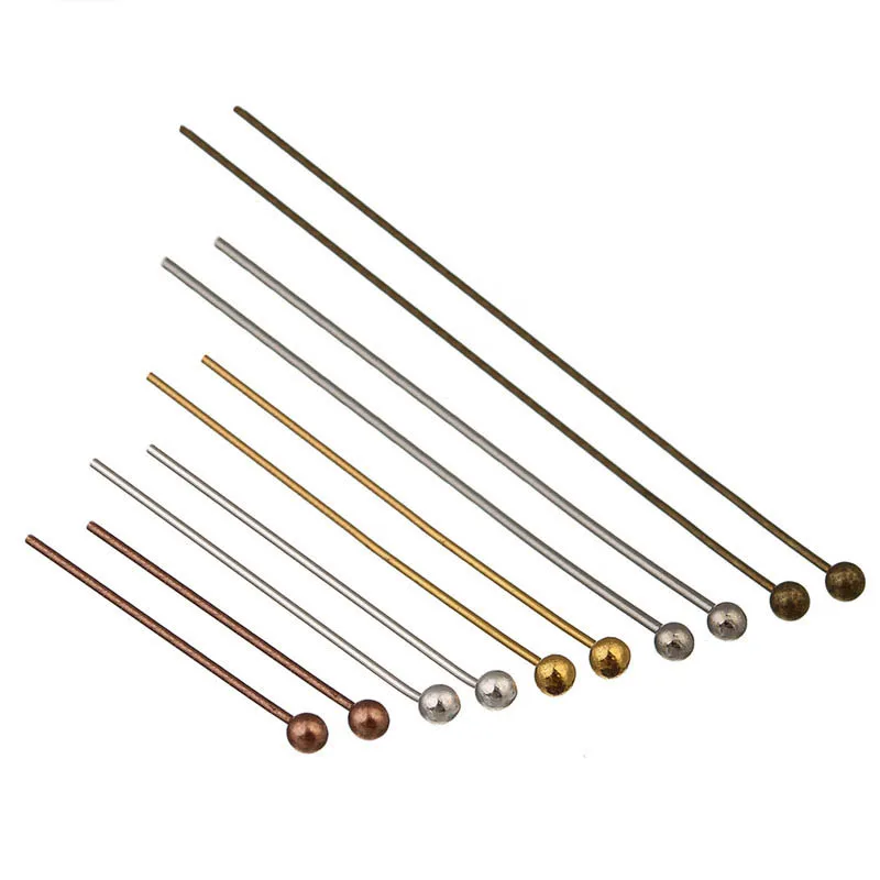 200ชิ้น/ล็อตหัว Pins สำหรับ Diy เครื่องประดับทำทองชุบทองแดงเงินสี20 25 30 40 50หัว Pins