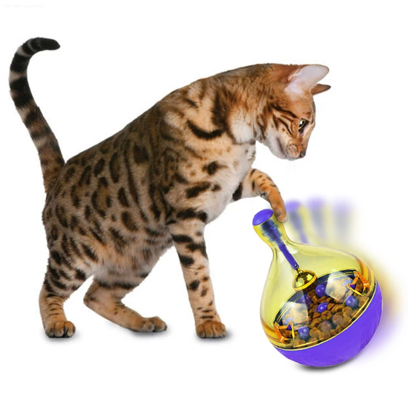 

Cats Play Bowl Toy Feeder Cat Feeding Pets Dog Tumbler Leakage Food Ball Puppy Pet Training Exercise Slowly Bowl