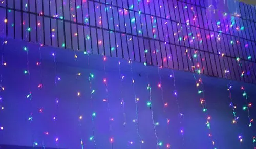 Imagem -03 - Sincelo Cortina de Led Luz Fada String 300 Lâmpada de Natal Xmas Garland Casamento Casa Garden Party Decor5 Cores Opti 3m x 3m 300leds