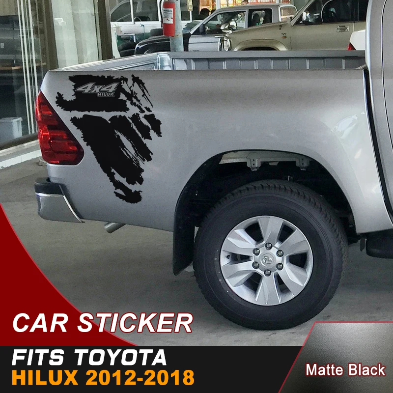 

4X4 hilux off road dirty texture gradient graphic vinyl car stickers custom for toyota hilux revo and vigo 2015 2016 2017 2018