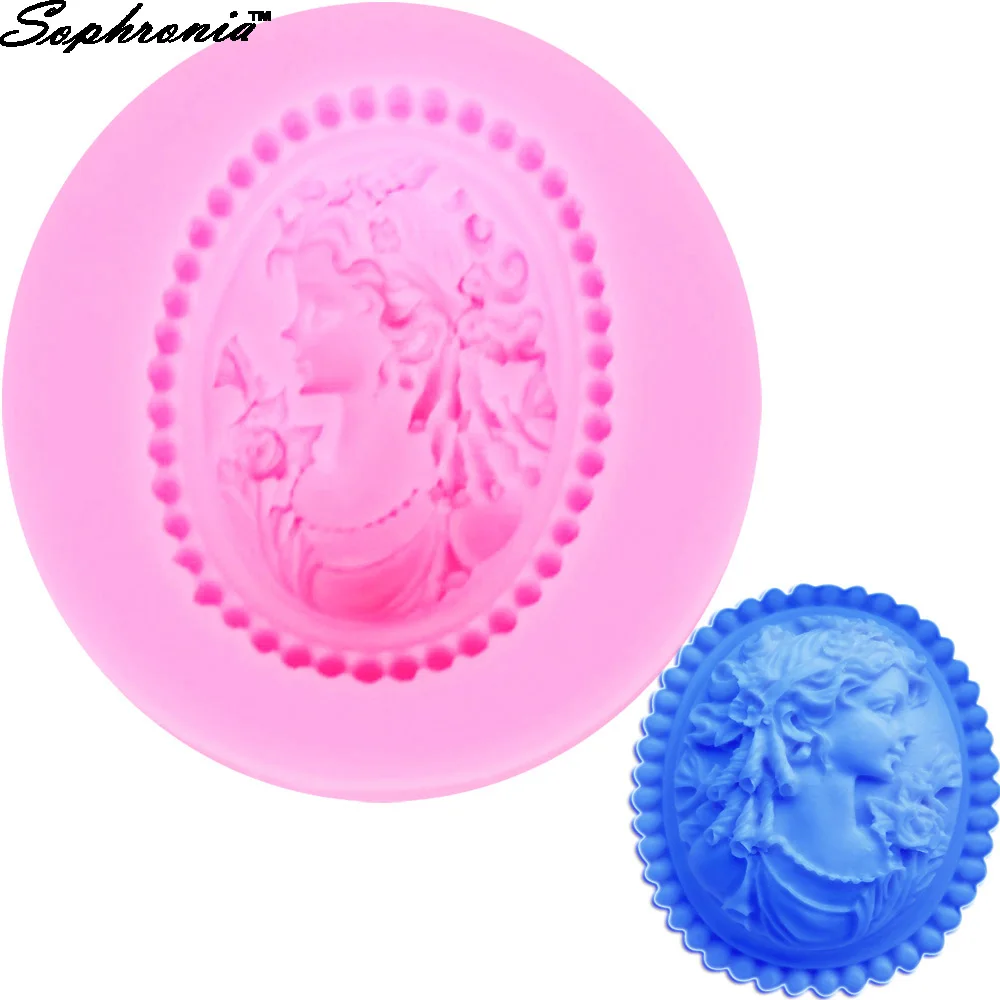 Sophronia Woman Portrait 1pcs UV Resin Jewelry Liquid Silicone Mold 3D Resin Mold For DIY Making Jewelry Necklace Art Mold M135