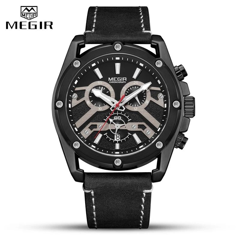 

2024 New MEGIR Watch Men Top Luxury Brand Waterproof Sport Quartz Chronograph Military Mens Watches Male Clock Relogio Masculino