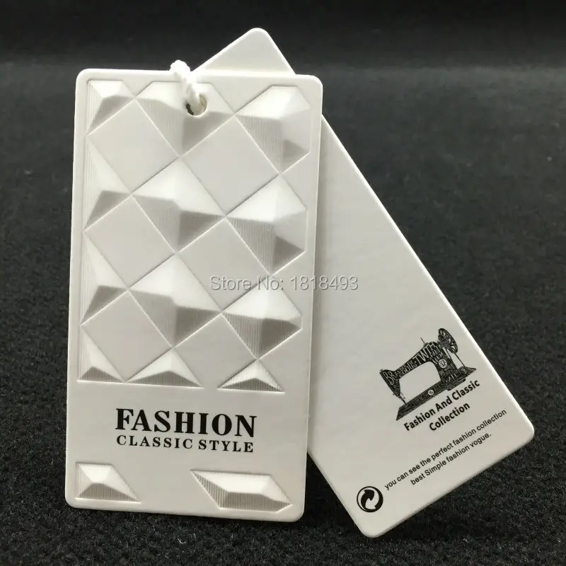 Customized top quality clothing embossed tags/garment shape cutting paper tag printing/clothing label/main label 1000 pcs a lot