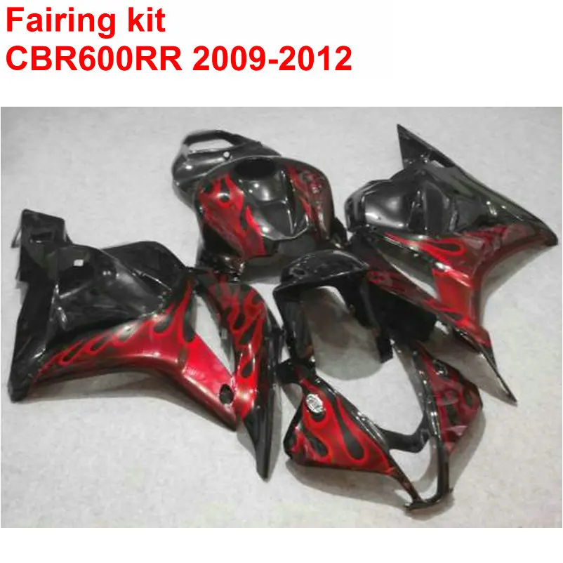 

Injection molding Fairing kit for HONDA cbr600rr 2009-2012 red flames black motorcycle fairings set CBR 600 RR 09 10 11 12 LK17
