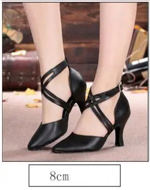Chaussures de danse de salon en cuir noir pour femmes, chaussures de tango latine, chaussures de salsa Parker fermées pour dames, grande taille,