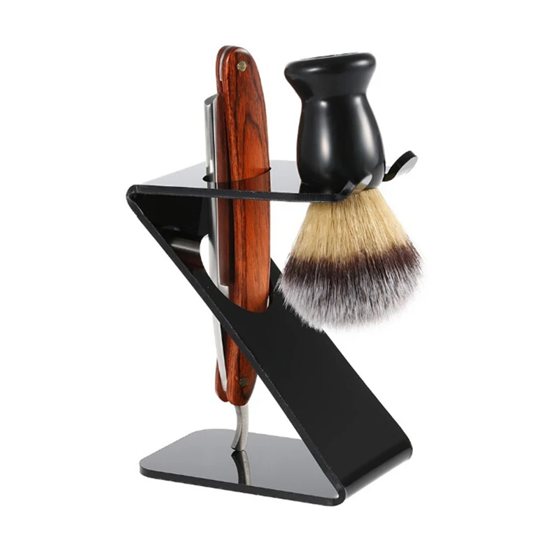 

2021 New Drip Shaving Arcylic Stand For Shaving Brush Holder Barber Tool Black Salon Shaving Tool