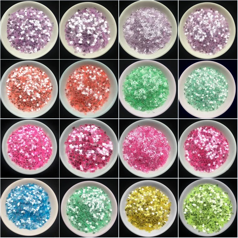 500g/Lot Star Heart Nail Glitter Sequins, High Quality Transparent Brilliant Glitters Paillettes for Girls Sequins for Crafts