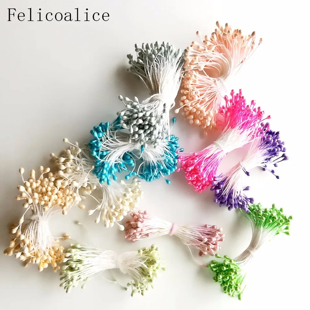 Multicolor 3mm 500pcs Artificial Sugar Flower Stamen For Craft Home Wedding Decoration Cake Decoration and DIY Pistil Stamen