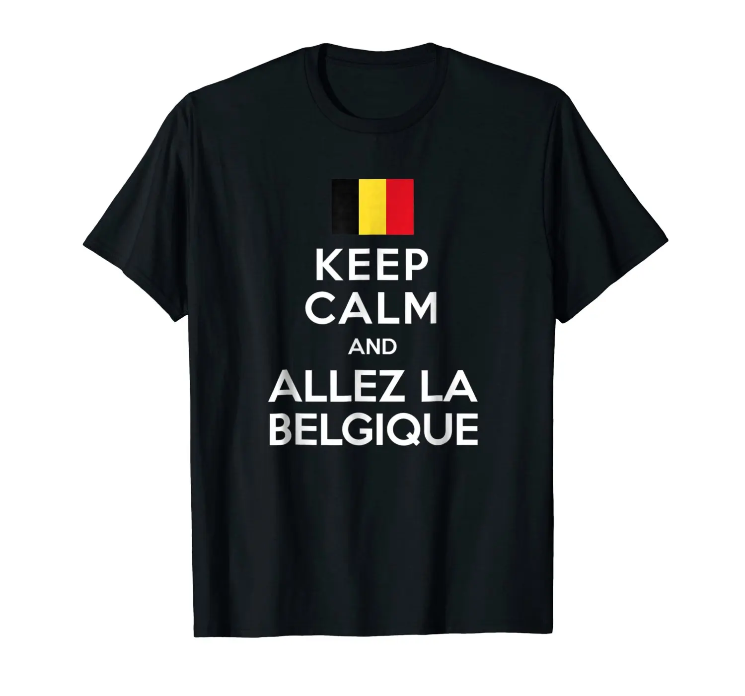 New Famous Brand Men Tops Tees Top Brand Slim Clothing Belgium World Team Keep Calm & Allez La Belgique Tee Tshirt Homme