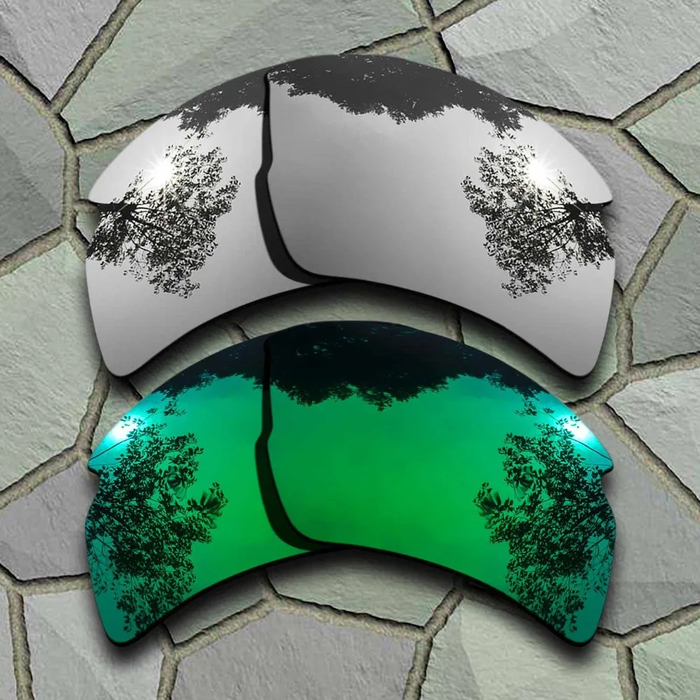 

Chrome&Jade Green Sunglasses Polarized Replacement Lenses for Oakley Flak 2.0 XL