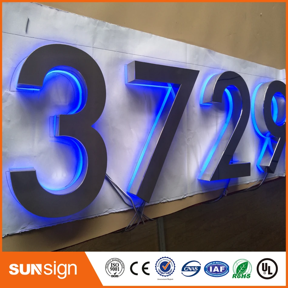 H 30cm Best price of 3d beautiful fascia letter colorful backlit sign