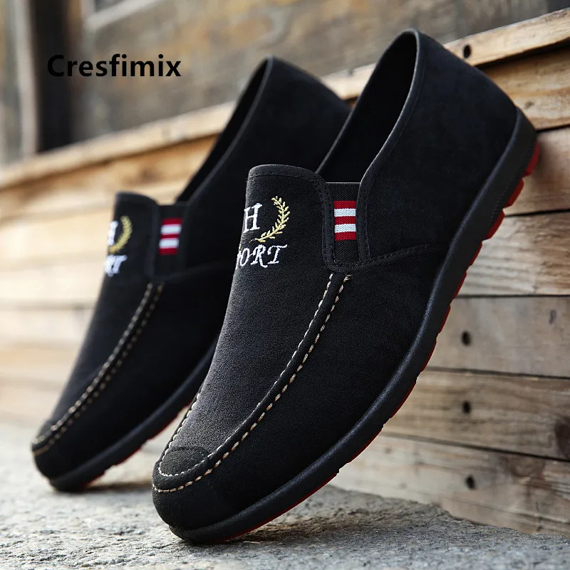 Cresfimix Zapatos Hombre Male Fashion Plus Size Comfortable Slip on Loafers Men Cool Street Shoes Man Street Blue Shoes C5089