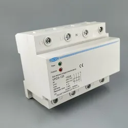 100A 380V Three Phase four wire Din rail automatic recovery over voltage and under voltage protective protection relay