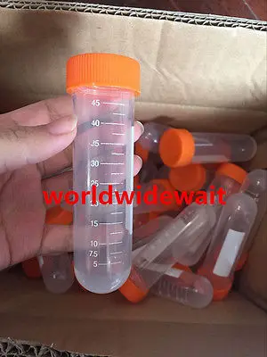 

New 50ml Plastic Centrifuge Test Tube Vial Container with Screw Cap