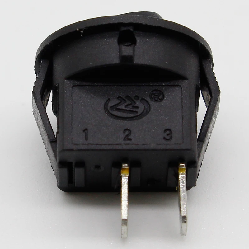 5* Small Round Black 2-Pin 2-Files 3A/250V 6A/125V Rocker Switch Seesaw Power Switch