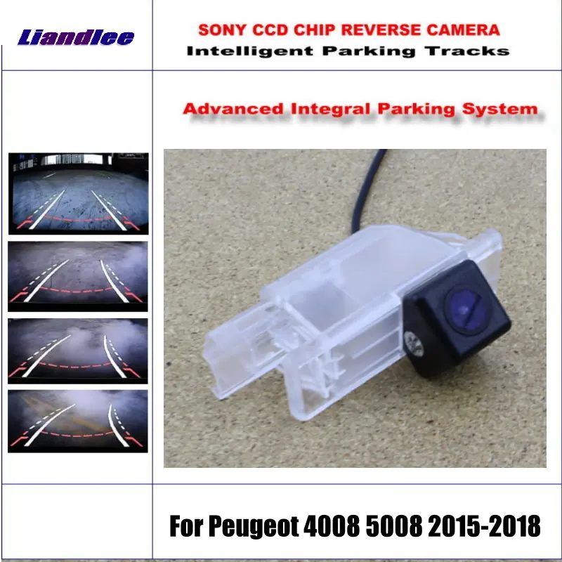 

For Peugeot 4008 5008 2015-2018 Car Back Rear Reverse Camera HD Intelligent Parking Tracks CAM