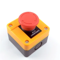 Red Mushroom Cap 1NO 1NC DPST Emergency Stop Push Button Switch AC 660V 10A Switch Equipment Lift Elevator Latching Self Lock