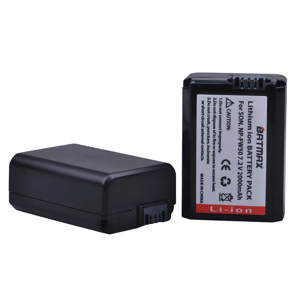 2 paczka 2000mAh NP-FW50 NPFW50 NP FW50 bateria do Sony Alpha a33,a35,a37,a55, SLT-A33,SLT-A35,SLT-A37,SLT-A37K,SLT-A37M,SLT-A55