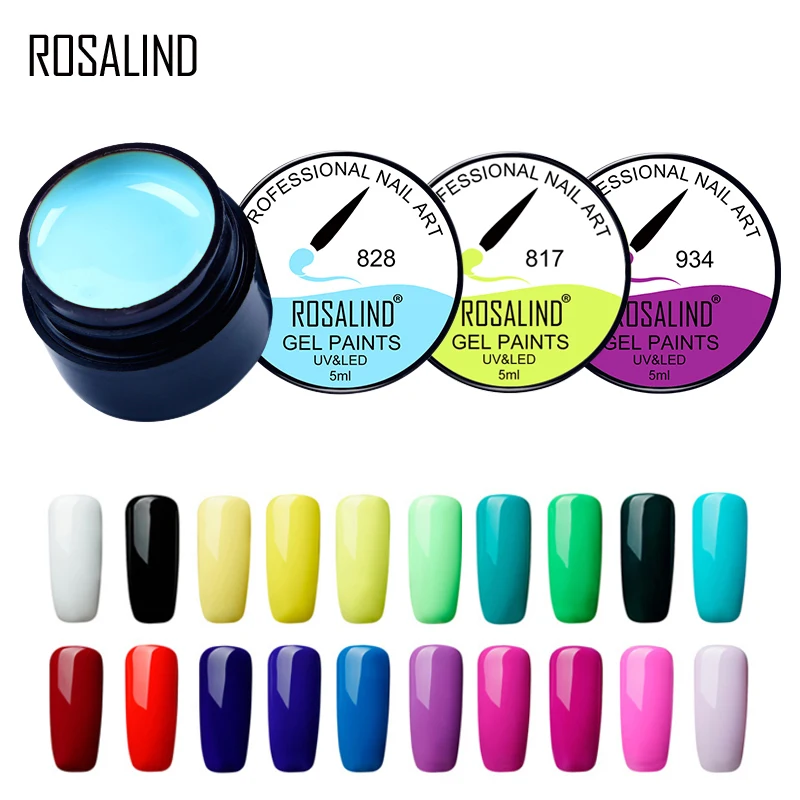 

ROSALIND 5ml 142 Pure Colors HOT Gel Lacquer Gel Manicure DIY Nail Art Tips Gel Polish Design Nail Painting Color Gel Varnish