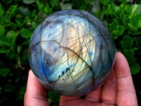 

high quality 100% blu-ray natural labradorite quartz crystal ball healing as gift