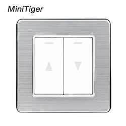 Minitiger Curtain Switch Wall Switch For Electric Curtain Lifting Equipment Stainless Steel Panel