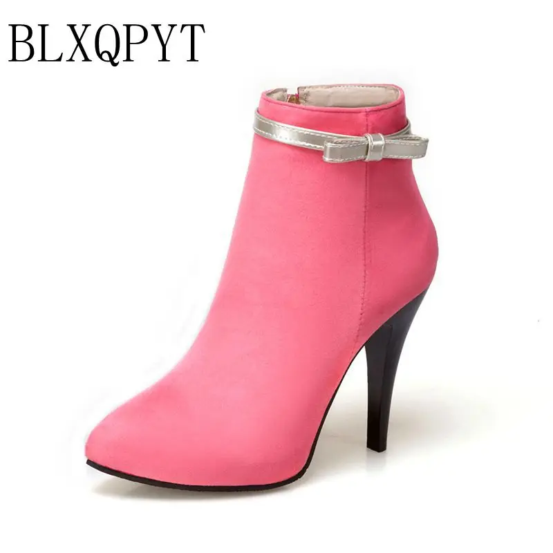 BLXQPYT Big Size 33-50 ankle boot short Sexy shoes Woman Spring Autumn winter High Heels Ladies Wedding Party Shoes 2-5