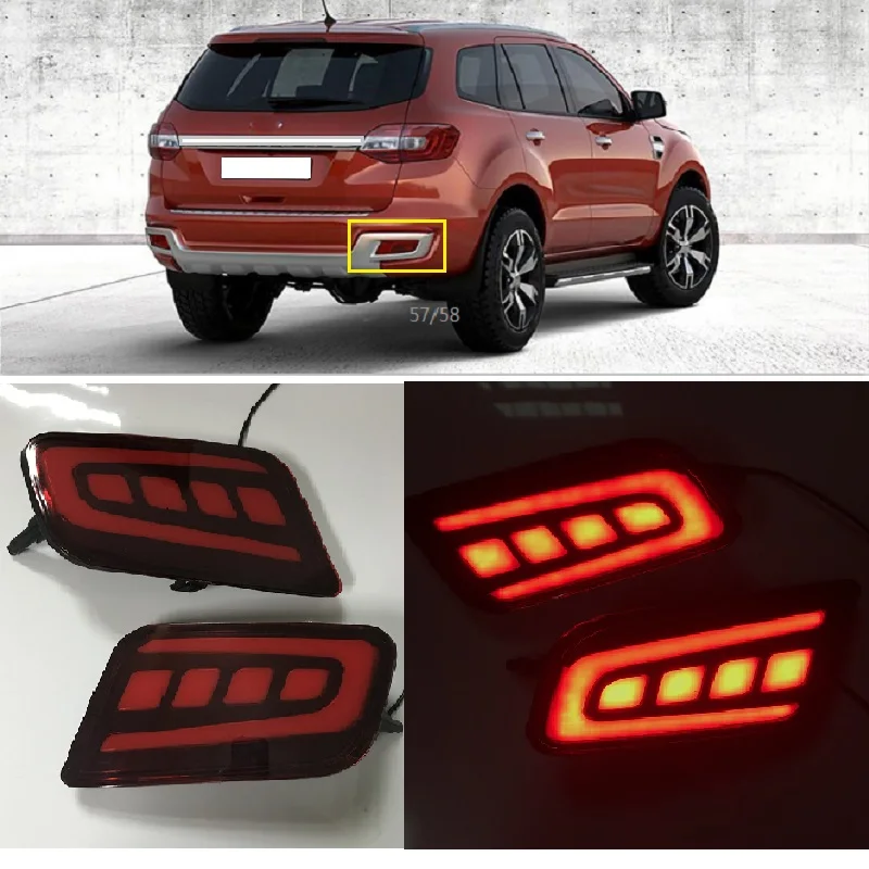 

CITYCARAUTO Car Styling Rear Bumper Light Warning lights Rear Brake Signal Lamp Fit For Everest Endeavour 2016 car accessories