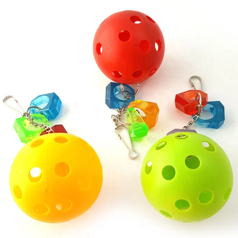 

Starlit Bright Color Ball Pet Parrot Bird chew Hanging Toys Pet Cage Decor