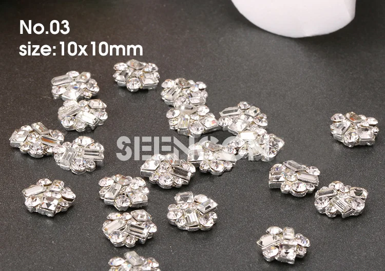 Nouvel arrivage de bijoux en métal, 10 pièces, breloques pour nail art, strass, décoration de haut niveau, accessoire pour les ongles, vente en gros