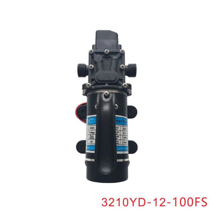 

100w 8LPM automatic pressure switch water pump dc 12V 24V small electric diaphragm High Pressure self priming pump built in fan