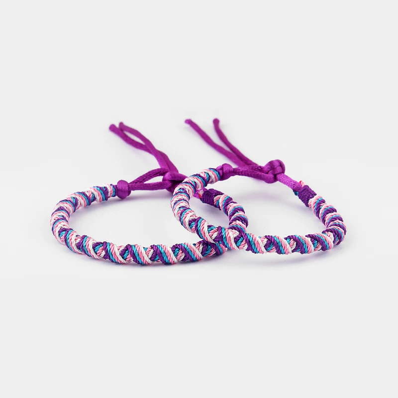 4Pcs Brazilian Woven Friendship Bracelet Handmade Braided String Adjustable Bulk Bracelet for Women Kids Girls