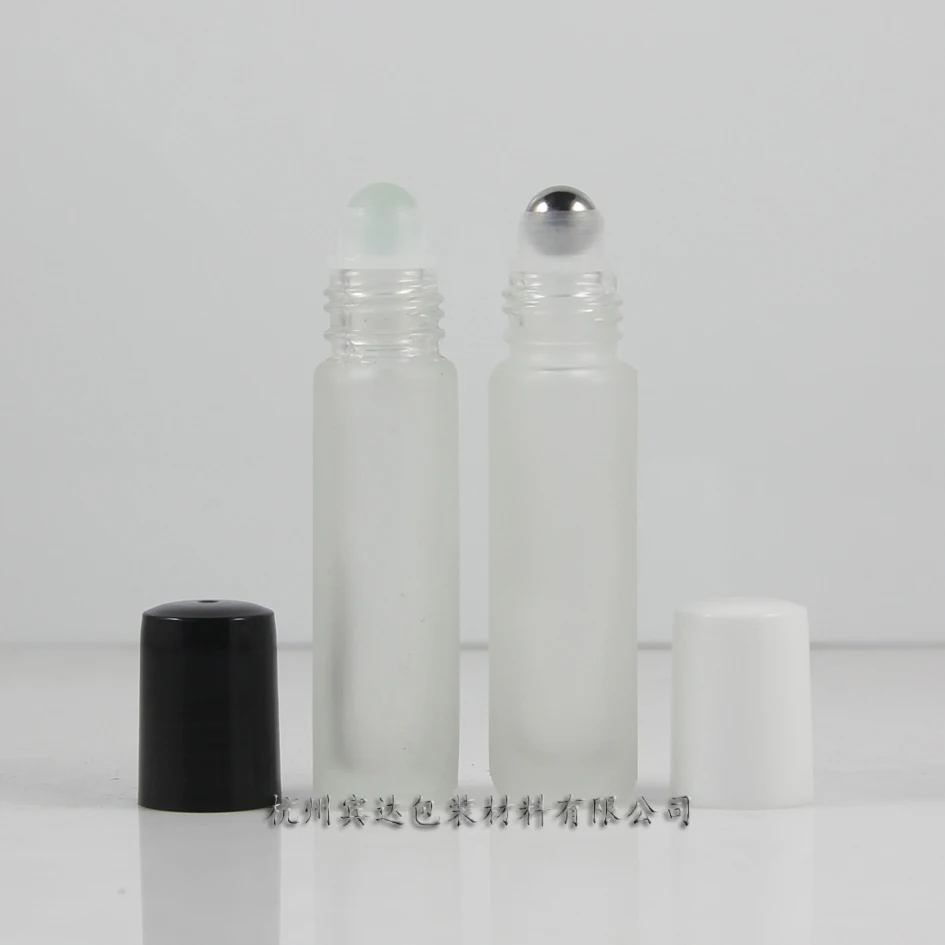 250pcs 10Ml  Roll On Bottle And Round Mini glass Container With white Cap , glass Roller Eye Cream Bottle For Personal Care