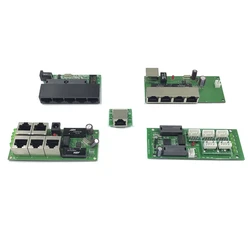 OEM factory direct mini fast 10 / 100mbps 3-port Ethernet network lan hub switch board two-layer pcb 3 rj45 5V 12V  head port