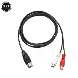 MIDI DIN 5P męski na 2 RCA Phono żeński gniazdo Jack MF kabel Audio 1.5M O.5M złącza do wzmacniacza odtwarzacza CD