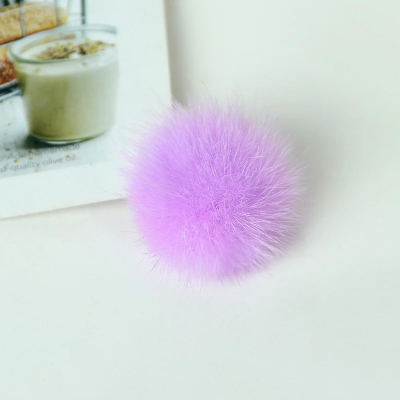 6pcs/lot 4CM Real Mink Fur Pom pom for Hat Genuine Mink Fur Balls DIY Fox Fur Accessories For Keychains Charm Caps F316