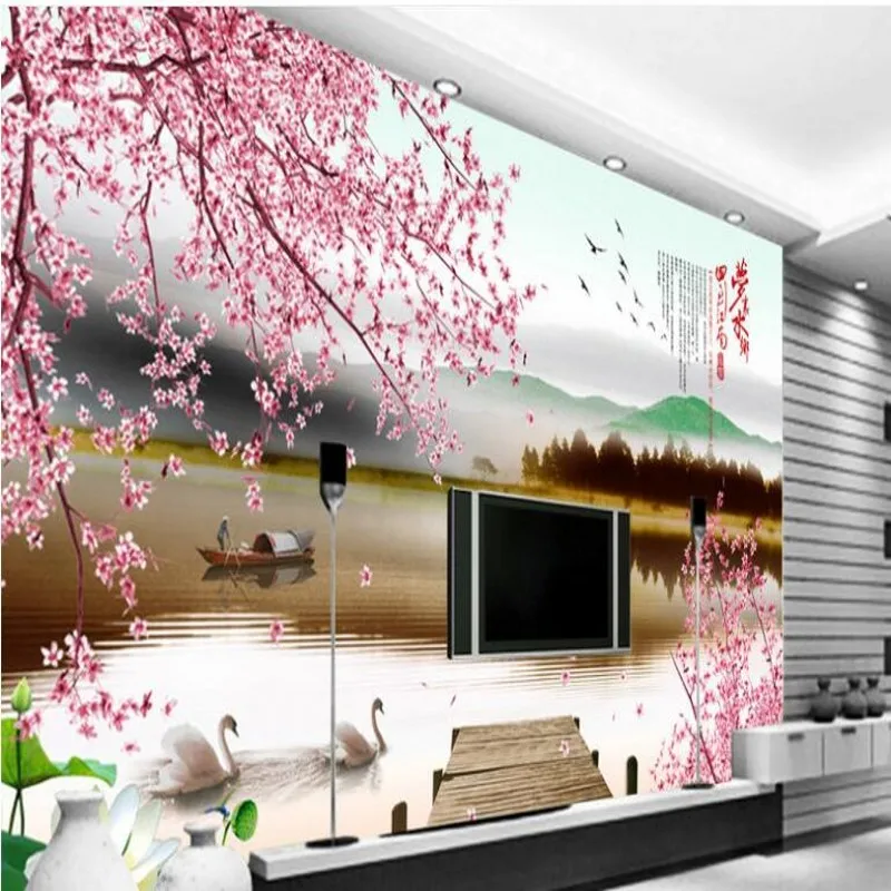 

wellyu Custom large - scale murals dream Water Village large TV background wall wallpaper papel de parede para quarto