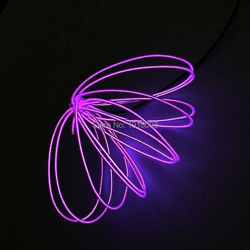 

Hot!New design 2.3mm 3Meter Purple LED Strip Neon Light Flexible EL wire rope cable With EL driver For Party Dance Supplies