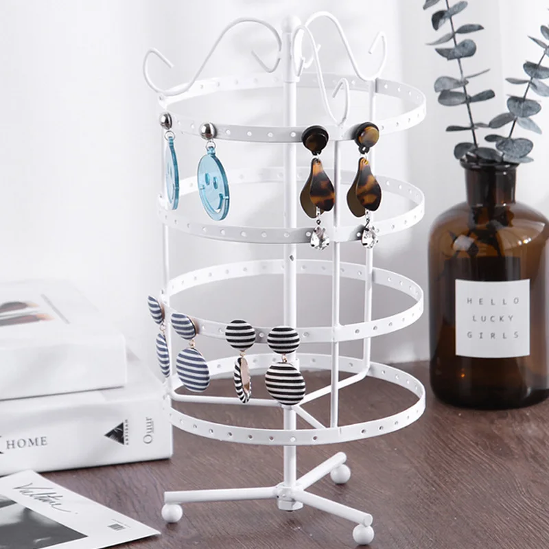 Top selling Jewelry organization Multifunctional Metal Display Stand Holder Round 96 Holes Earring Stud Necklace Jewelry Display