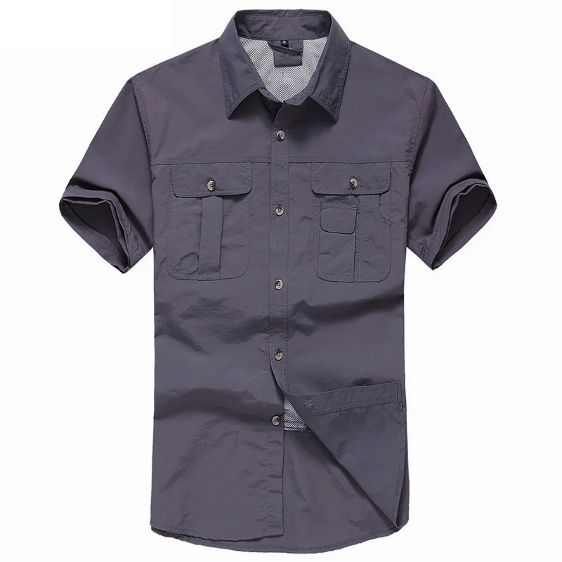 TRVLWEGO camisa de senderismo de secado rápido para hombre, camisa extraíble del ejército, pesca y caza, transpirable, escalada en roca, exteriores,