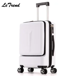 Letrend-Valise d'Embarquement pour Femme, Sac de Voyage Trolley avec Poche Avant, Boîte à Mot de Passe, 24 Pouces, 20 Pouces, Nouvelle Mode