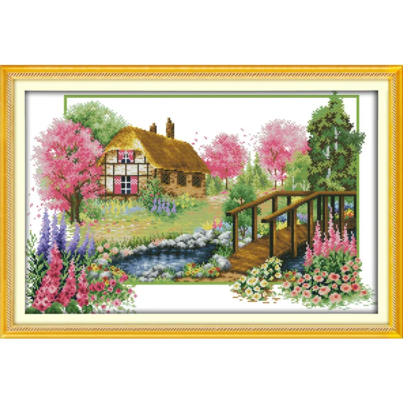 Counted Cross Stitch Kit Dome Spring Summer Autumn Winter Comes Four Seasons Season Comes House Set Cross-Stitch Kits Home Town