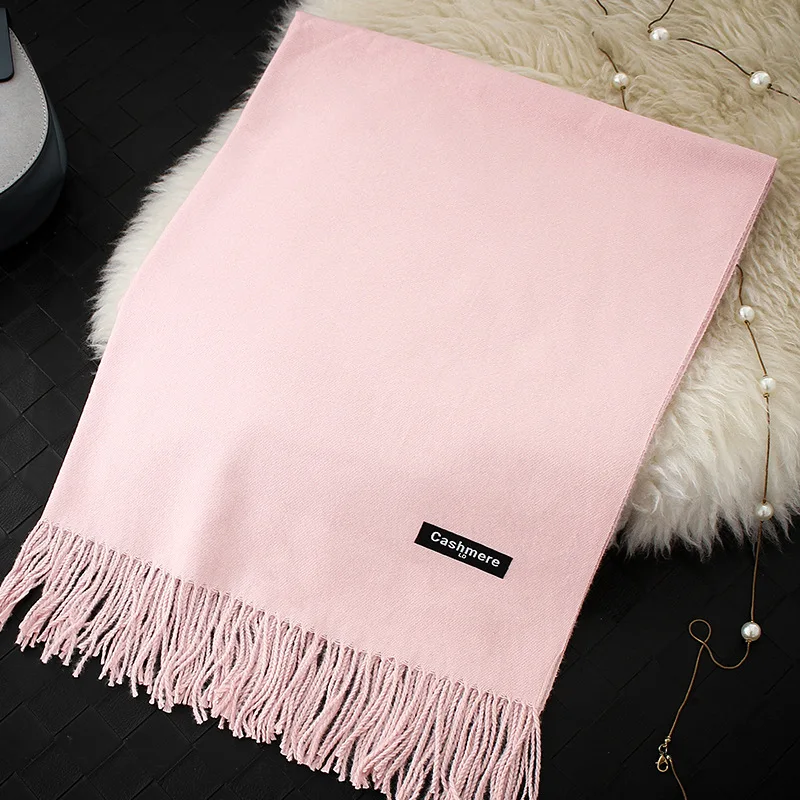 New style Navy Blue Scarf Winter Women Scarf Female Pure color Scarf Best Quality Cashmere Tassels Women Wraps GP01