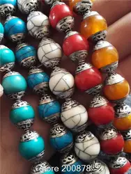 Mix Wholesale 50PCS Tibetan Simulant Resin Beeswax Round Loose beads 10-11mm Multi Colors